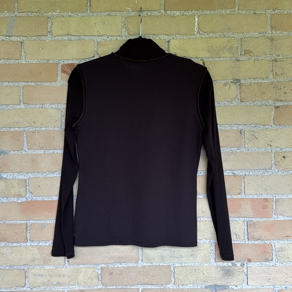 Marc Aurel Elegant Brown Mock Neck Top - Picture 5 of 5